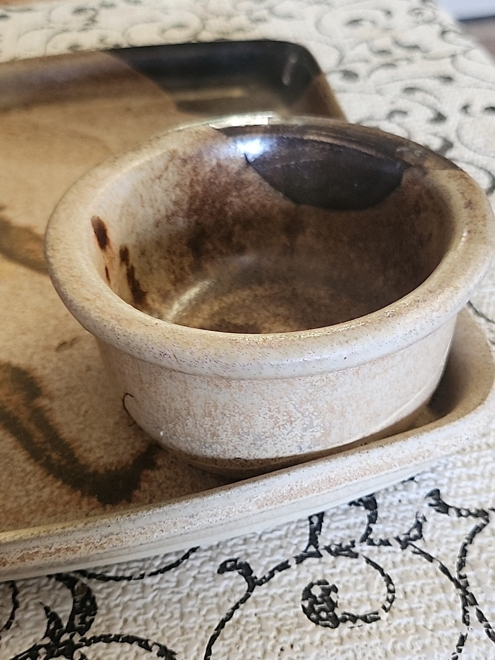 Stegall  Pottery Serving Tray with Dipping Bowl - Picture 5 of 10